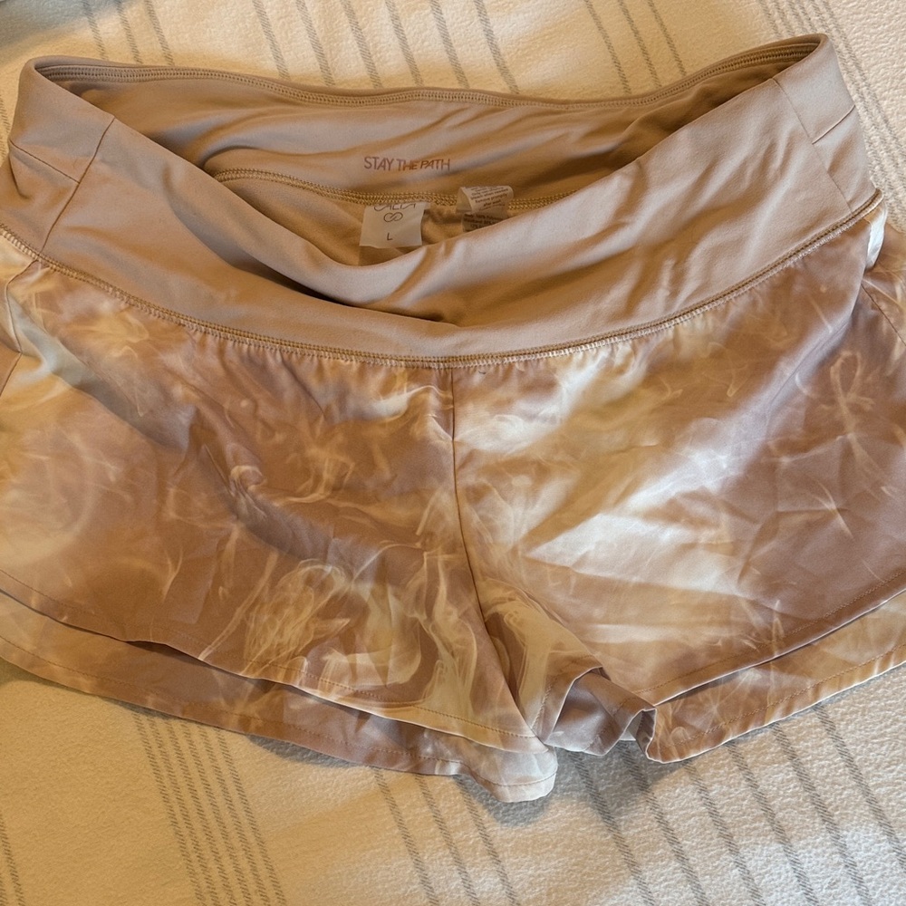 Calia Stay The Path Light Mauve Tie-Dye Running Shorts